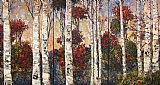 landscape At the Lake - triptych painting